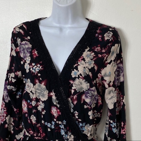 Band of Gypsies Floral Long Sleeve Romper Sz S - Picture 3 of 7